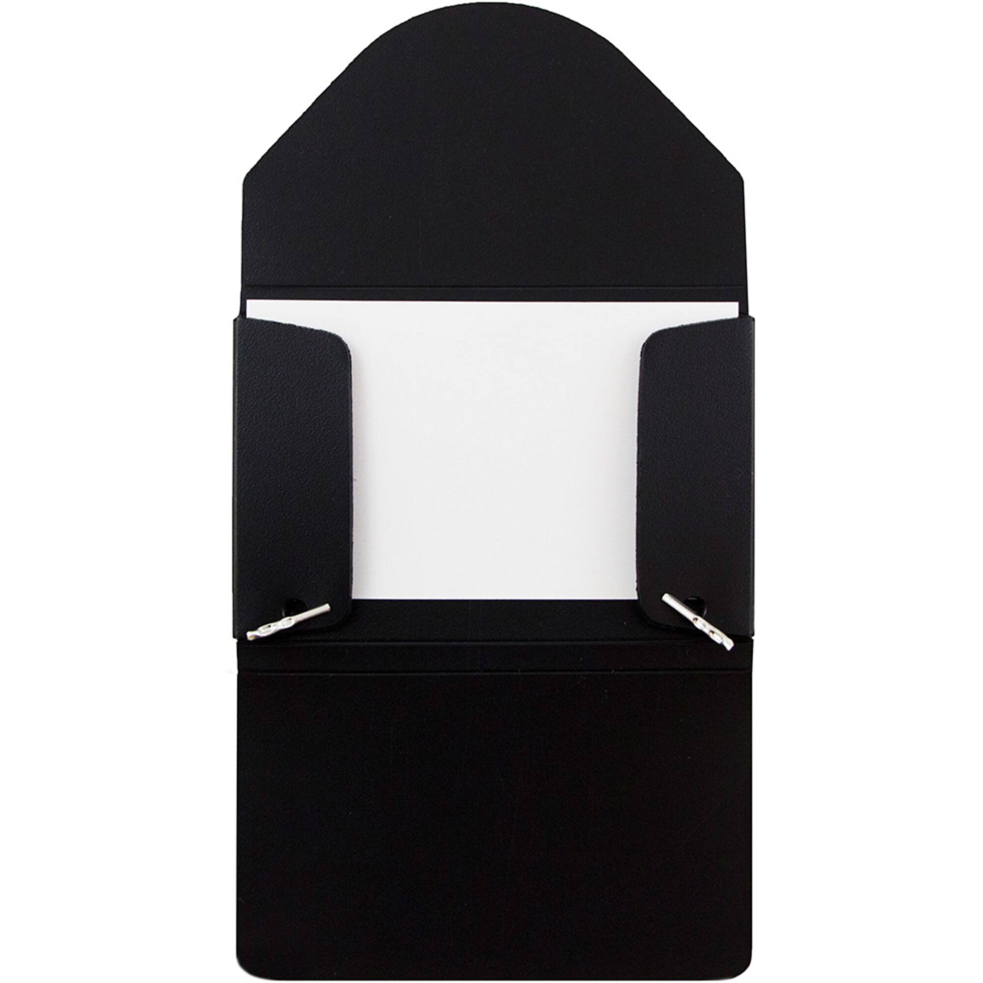 JAM Paper Black Plastic Business Card Holder Case with Round Flap